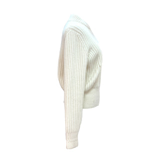 Hermès Cream Cashmere Zip-Up Collar Jumper