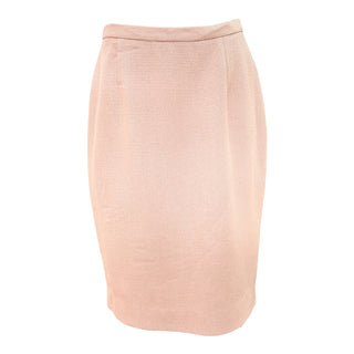 Chanel Blush Pink Tweed Bow Skirt Suit Set