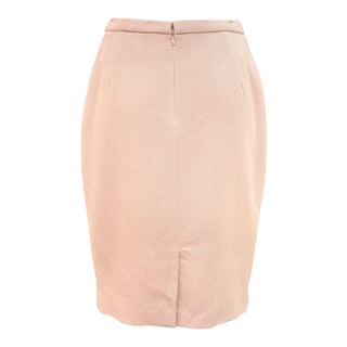 Chanel Blush Pink Tweed Bow Skirt Suit Set