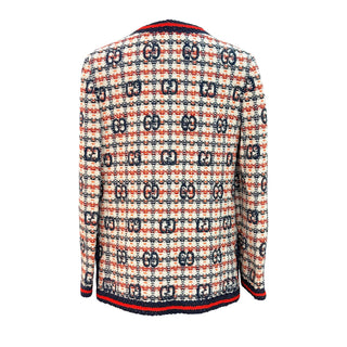 Gucci GG Logo Tweed Longline Cardigan Jacket