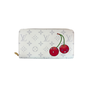 Louis Vuitton White Monogram Multicolour Takashi Murakami Cherry Zippy Wallet