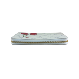 Louis Vuitton White Monogram Multicolour Takashi Murakami Cherry Zippy Wallet
