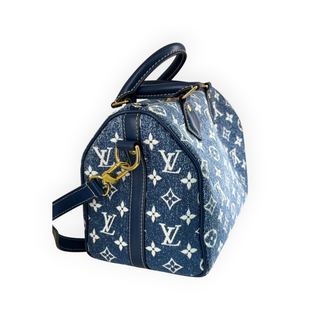 Louis Vuitton Blue Monogram Denim Speedy Bandoulière 25 Bag