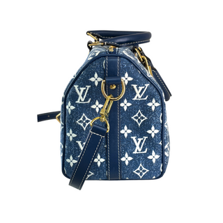 Louis Vuitton Blue Monogram Denim Speedy Bandoulière 25 Bag
