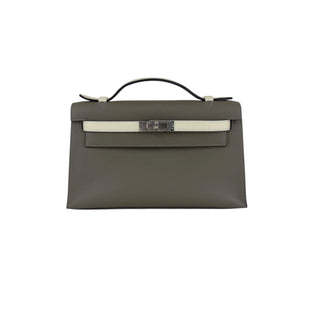 Hermès Etoupe and Craie Swift Leather Kelly Pochette Bag