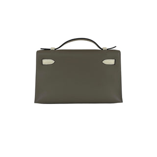 Hermès Etoupe and Craie Swift Leather Kelly Pochette Bag