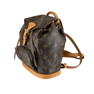 Louis Vuitton Montsouris MM Monogram Canvas Backpack Natural Cowhide Leather