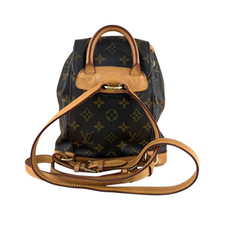 Louis Vuitton Montsouris MM Monogram Canvas Backpack Natural Cowhide Leather