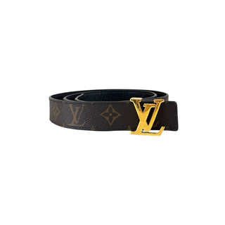 Louis Vuitton LV Initiales Monogram Canvas Belt Gold Buckle