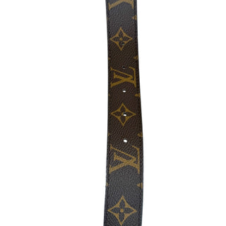 Louis Vuitton LV Initiales Monogram Canvas Belt Gold Buckle