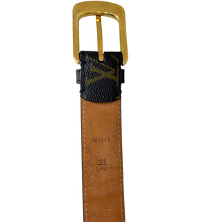 Louis Vuitton LV Initiales Monogram Canvas Belt Gold-Tone Buckle