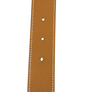 Hermès Black & Brown Reversible Epsom Leather Belt with Oval Buckle