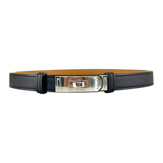 Hermès Kelly 18 Black Epsom Leather Palladium Hardware Belt