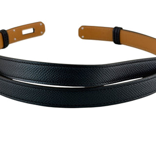 Hermès Kelly 18 Black Epsom Leather Palladium Hardware Belt