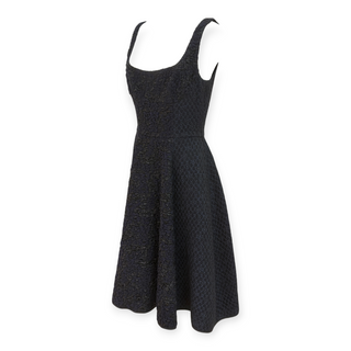 Louis Vuitton Black Textured Sleeveless Midi Dress