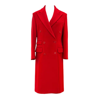 Ralph Lauren Red Double-Breasted Wool Coat