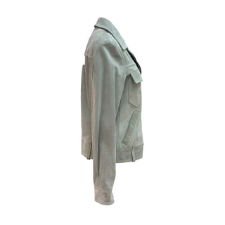 Chloé Shady Green Suede Zip-Front Jacket