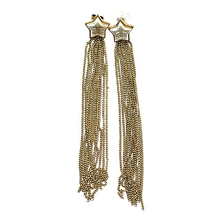 Chanel Shooting Star CC Tassel Earrings Gold