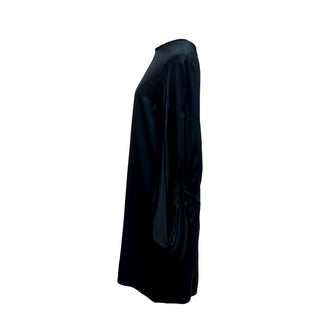 Alexander McQueen Black  Blend Balloon Silk  Sleeve Dress
