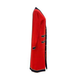 Chanel Resort 2020 Red Knit Longline Gilet with Contrast Trim