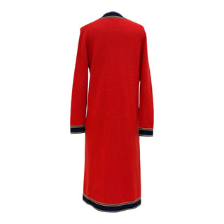 Chanel Resort 2020 Red Knit Longline Gilet with Contrast Trim