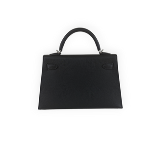 Hermès Black Epsom Leather Mini Kelly II 20 Bag with Palladium Hardware