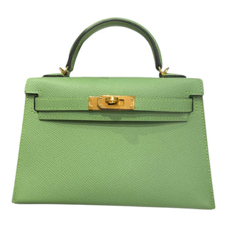 Hermès Vert Criquet Epsom Leather Mini Kelly II 20 Bag