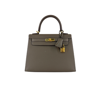 Hermès Etoupe Epsom Leather Kelly 25 Sellier Gold Hardware Bag
