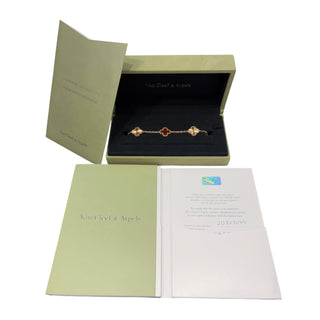 Van Cleef & Arpels Alhambra Carnelian & Guilloché Gold Bracelet