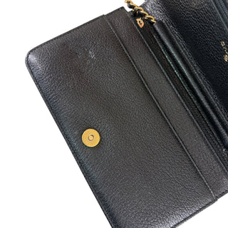 Chanel Studded Boy Wallet on Chain in Black Grained Calfskin