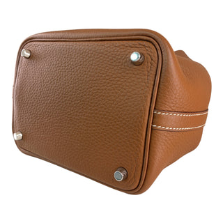 Hermès Picotin Lock 18 Bag in Gold Clemence Leather with Palladium Hardware