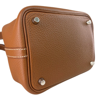 Hermès Picotin Lock 18 Bag in Gold Clemence Leather with Palladium Hardware