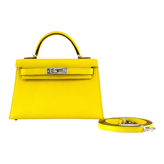 Hermès Jaune de Naples Chèvre Leather Mini Kelly 20 Bag