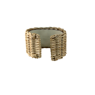 Hermès Natural Wicker and Cream Leather Collier de Chien CDC Bracelet Gold Hardware