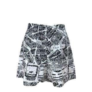 Christian Dior Black & White Toile de Paris Map Print Shorts