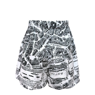 Christian Dior Black & White Toile de Paris Map Print Shorts