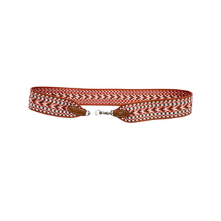 Hermès Orange Pink and Brown Geometric Woven Canvas Shoulder Strap