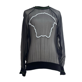 Versace Black Sheer Long Sleeve Top