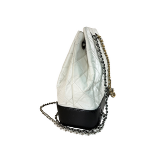 Chanel White Quilted Calfskin Gabrielle-Style Small Backpack Mixed Metal Hardware