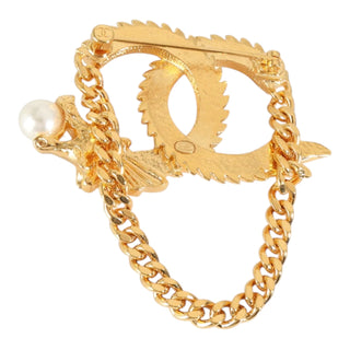 Chanel 2024 Dragon CC Brooch in Gold with Faux Pearl