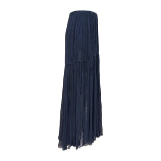 Chloé Deep Navy Pleated Chiffon Maxi Skirt