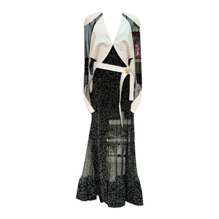 Louis Vuitton Sheer Patchwork Belted Maxi Dress