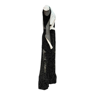 Louis Vuitton Sheer Patchwork Belted Maxi Dress