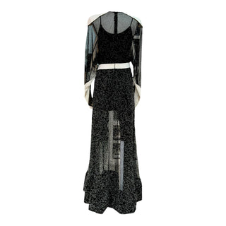 Louis Vuitton Sheer Patchwork Belted Maxi Dress