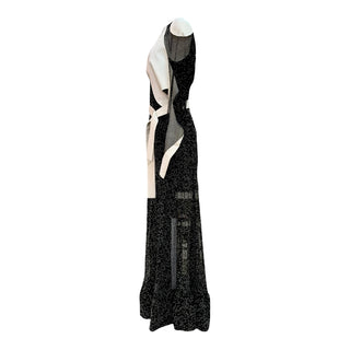Louis Vuitton Sheer Patchwork Belted Maxi Dress