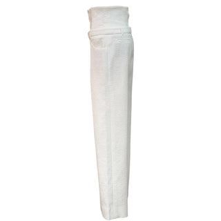 Chanel Ivory High-Waisted Wide-Leg Trousers