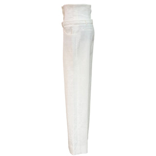 Chanel Ivory High-Waisted Wide-Leg Trousers