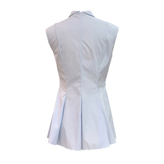 Christian Dior White Sleeveless Embellished Pocket Shirt Dress