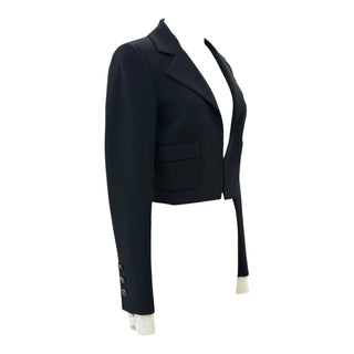 Chanel Black Short Silk Jacket with Removable Cuffs