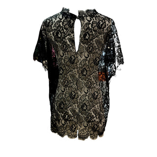 Chanel Black Floral Lace Sheer Blouse